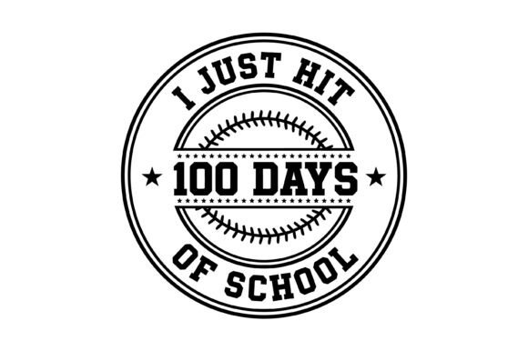 Baseball 100 Days School Badge Graphics