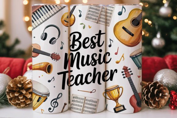 Best Music Teacher 20oz Tumbler Wrap Graphics
