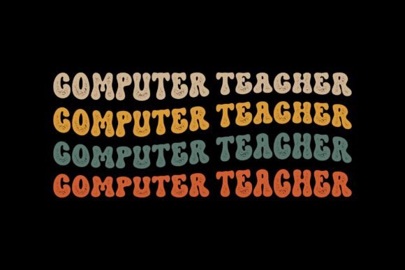 Computer Teacher Retro T-Shirt Design