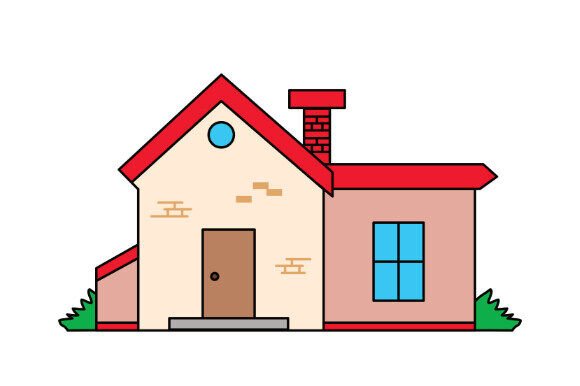 Cute Minimalist House Illustration Graphics