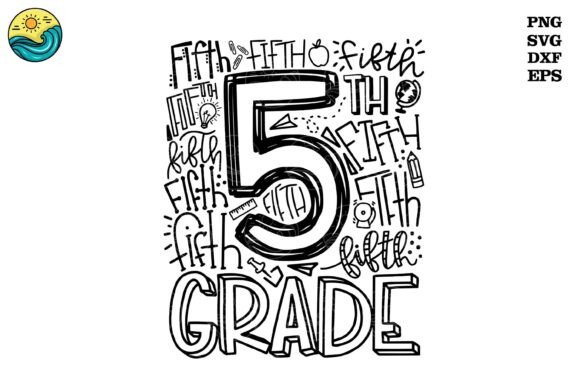 Fifth Grade SVG Hand Draw, 5th Grade Graphics