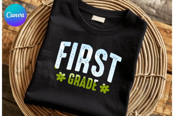 First Grade Retro School Canva Frame: Graphics & Photo Collage Amp
