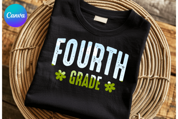 Fourth Grade Retro School Canva Frame: Graphics & Photo Collage Amp