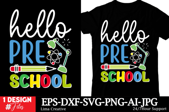 Hello Pre School T-shirt Design Graphics