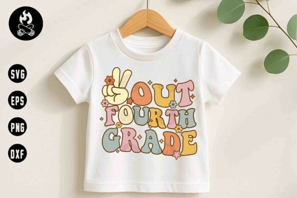 Out Fourth Grade SVG Retro Peace Graphics