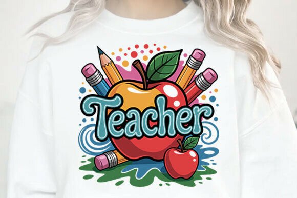Polka Dot Teacher PNG for Graphics and T-Shirt Designs