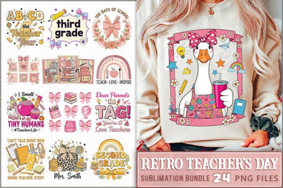 Retro Teacher s Day PNG Bundle