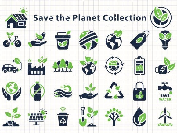 Save the Planet Clipart Eco Friendly SVG