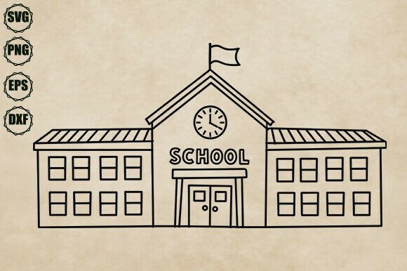 School Svg, School Building Svg