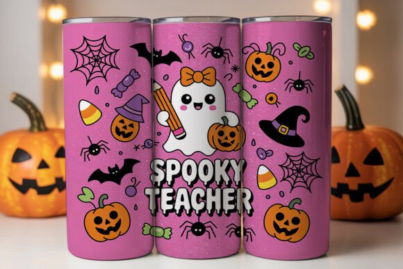 Spooky Teacher 20oz Tumbler Wrap Graphics