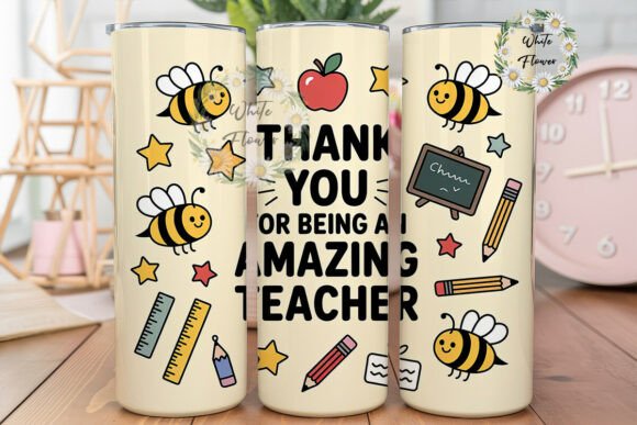 Teacher Bee Tumbler Wrap PNG Review