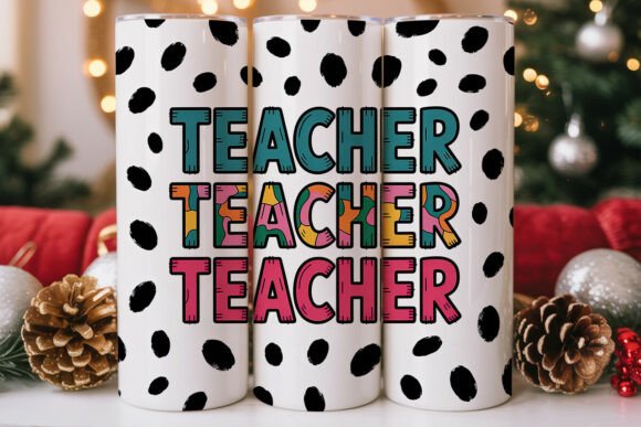 Teacher Spotted Print 20oz Tumbler Wrap Graphics