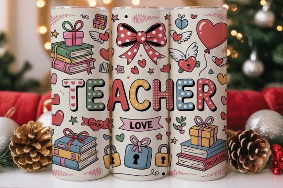 Teacher Valentine 20oz Tumbler Wrap