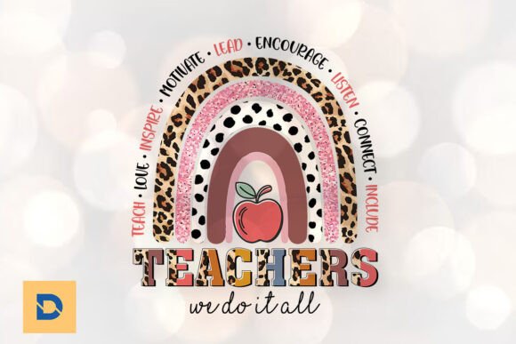 Teacher We Do It All Rainbow Leopard PNG Graphics