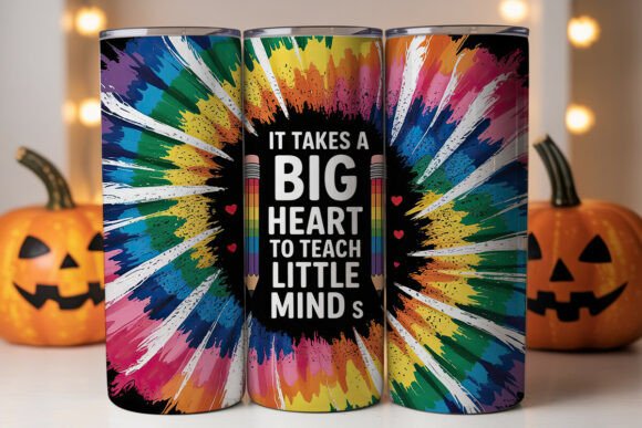 Tie-Dye Teacher 20oz Tumbler Wrap Graphics